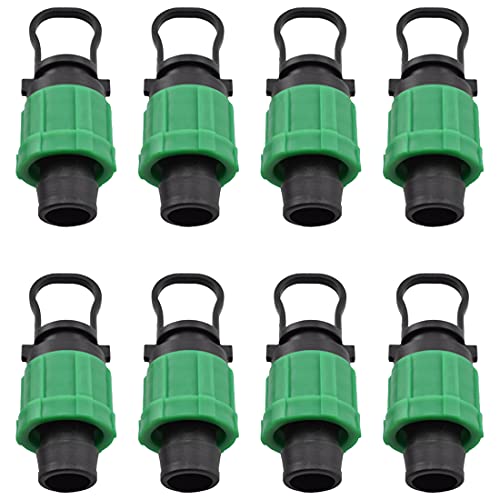 8PCS Drip Irrigation Tubing End Cap Plugs Universal Barbed Locking Fittings - color: Plug Connectors