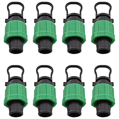 8PCS Drip Irrigation Tubing End Cap Plugs Universal Barbed Locking Fittings - color: Plug Connectors