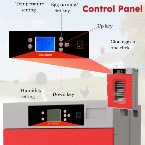 400-Egg Commercial Cabinet Incubator, Automatic Digital Poultry Hatcher with Temperature & Humidity Control, Large Capacity Egg Turning System for Chicken, Duck, Goose, Quail Eggs