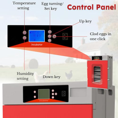 400-Egg Commercial Cabinet Incubator, Automatic Digital Poultry Hatcher with Temperature & Humidity Control, Large Capacity Egg Turning System for Chicken, Duck, Goose, Quail Eggs