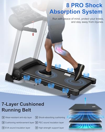 HUAGEED Treadmills for Home, 18% Auto Incline, Heavy Duty 400LBS Capacity