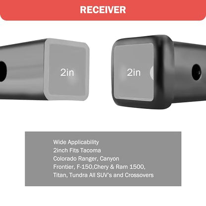 OPENROAD Adjustable Hitch Ball Mount with 2" Ball for 2-Inch Receiver - style: ball-mount-hitches