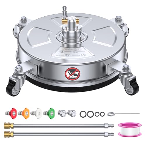 14" Pressure Washer Surface Cleaner 4500 PSI with 304 Stainless Steel