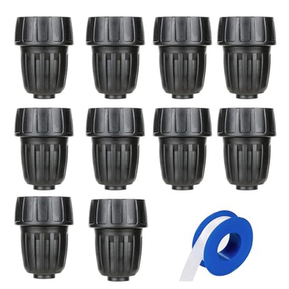 10 Pcs 1/2 Inch Drip Irrigation Tubing to Faucet/Garden Hose Adapter, 3/4" FHT to 1/2" (1/2" ID x0.6-0.65" OD) Drip Irrigation Fittings (1/2" Faucet Adapter 10pcs) - size: 1/2" Faucet Adapter 10pcs