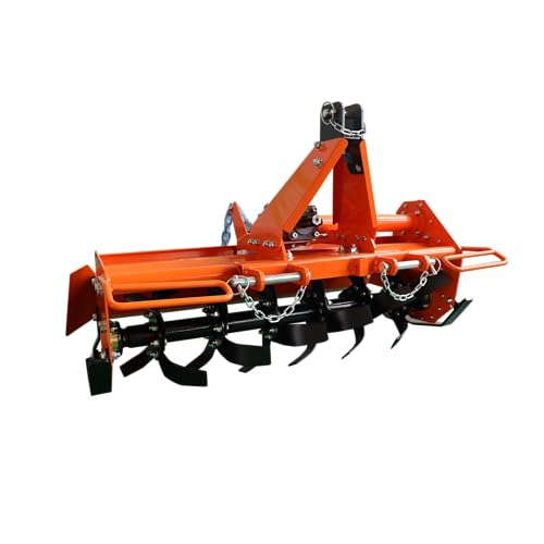 Gecheer 49" Rotary Tiller Attachment for Cat 1 Tractors with Replaceable L-Shaped Tines
