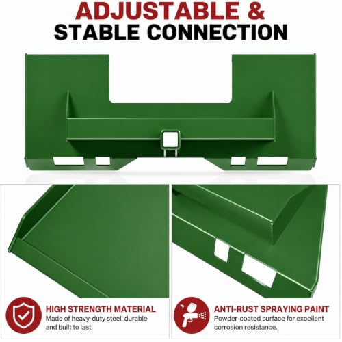 Skid Steer Quick Attach Plate, 1/4 Inch, 3000 LBS, 2-Inch Hitch - color: Green