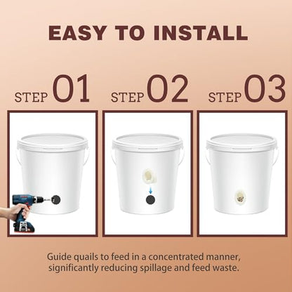 16 Pack Quail Feeder No Waste Feeder Port for DIY Bucket Container (1in) - color: 1in*16pcs