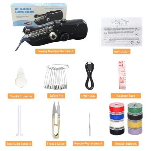 Upgrade Handheld Sewing Machine for Adult Beginners,Black