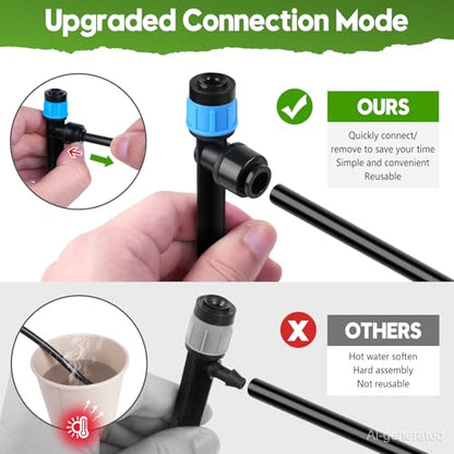 110FT Drip Irrigation System Kit, Automatic Garden Watering System - size: 17FT Main tube+ 93FT 1/4'' tube