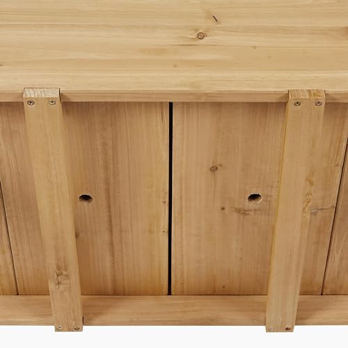 Yaheetech Herb Garden Planter Outdoor Wood Standing Garden Bed,Light Brown - color: Light Brown