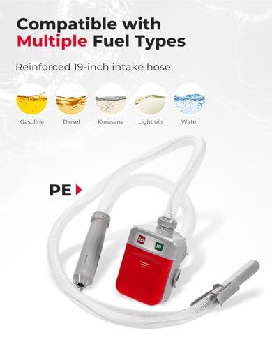 KEMIMOTO Portable Fuel Transfer Pump Battery Powered, 35'' Hose - size: 35 inch