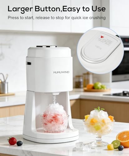 Shaved Ice Machine for Home, Electric ice Shaving Machine with 2 Ice Cups, Ice Shaver, Snow Cone Machine, Ice Crusher Snowcone Maker for Kids Birthday Party, House Warming Gifts (White) - color: White