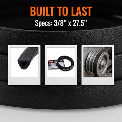 2 PCS 120-9470 Deck Traction Drive Belt for Toro TimeMaster 21199 20199 21200 20200 20975 20976 20977 20978 21199HD 21220 21810 21811 21816 21491 21876 Walk Behind Lawn Mower (3/8" X 27.5") - color: 3/8" X 27.5"