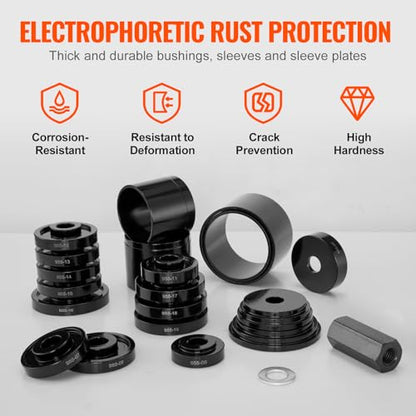 VEVOR Wheel Bearing Press Kit, 23 pcs FWD Bearing Puller Tools, for Front Wheel Drive Bearing Removal and Installation, Wheel Bearing Tool with Sliding Screws, Bushings, Sleeve Plates, Storage Case