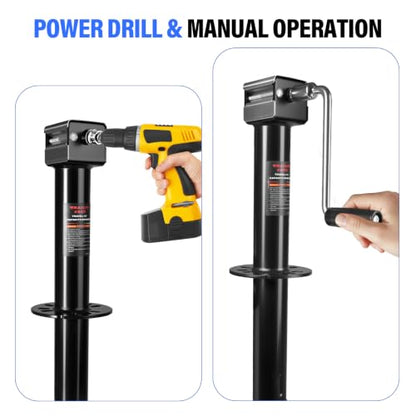 2-in-1 A-Frame Trailer Jack, 5000lbs Foot Plate & 2000lbs Dual-Wheel