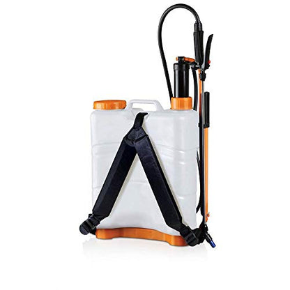 Jacto XP-312 Backpack Sprayer - 3-Gallon Professional-Grade, Lightweight & Ergonomic with High-Pressure Performance. Translucent White