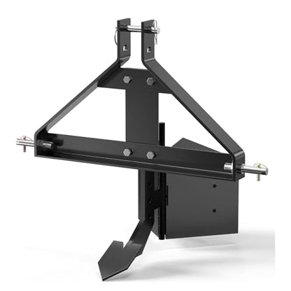 3 Point 2 Inch Trailer Hitch Receiver,Heavy Duty Tractor Drawbar Adapter with a Dedicated trenching Blade and Dual plow Blades for Subcompact Tractors,Farm Equipment Towing Ball Hook,Black