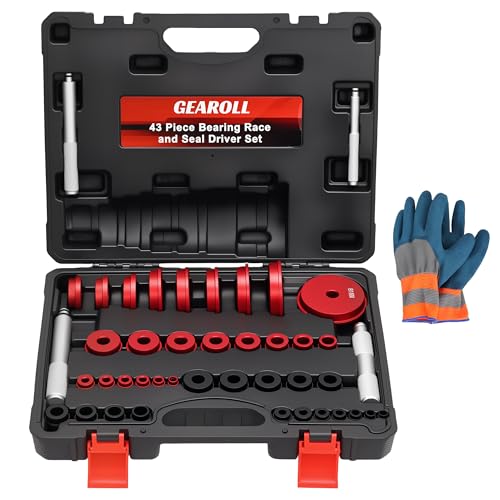 Bearing Press Kit, Bearing Race and Seal Driver Set, Bearing Race Punch Set with Seal Driver and Bearing Adapters, Bearing Seal Driver Kit (43 Piece Bearing Press Kit) - size: 43 Piece Bearing Press Kit