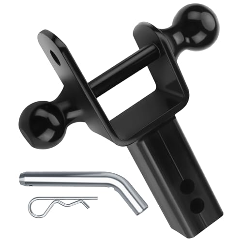 ATV/UTV Dual Ball Trailer Hitch Receiver Hitch Towing Ball Mounts 5000 LBS GTW-Multi Hitch,2 Inch & 1-7/8 Inch Ball,Fits 2-inch Receiver,1-inch Rise,3-in-1 ATV/UTV Multi-Hitch with Pin by Beaquicy