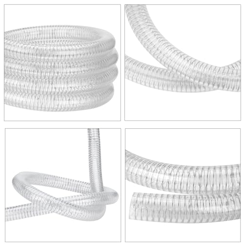 1"id-10ft PVC Reinforced Tubing Steel Wire Suction Flexible Hose Vinyl Tubing Heavy Duty PVC Vacuum Hose Drain Fuel Oil Gas Water for Marine Bilge Pump Pond Spa - size: 1"ID, style: 10 feet