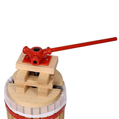 4.75 Gallon Fruit Wine Press, Apple&Grape&Berries Crusher Manual Juice Maker for Kitchen, Solid Wood Basket with 8 Blocks Heavy Duty Cider Wine Making Press
