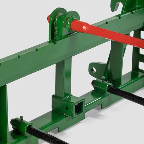 Titan Attachments Economy Series Global Euro Hay Frame Attachment with Hay Spear and Stabilizers Fits John Deere Tractors, Rated 4,000 LB (39" Main Spear + 17.5" Stabilizers) - style: 39" Main Spear + 17.5" Stabilizers
