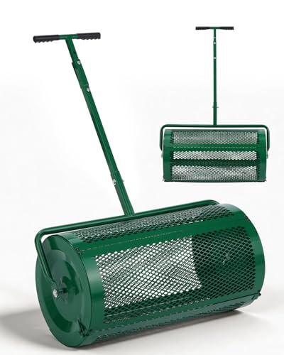 Outvita Compost Spreader, 30'' Wide, 5 Heights Adjustable, Green - color: Green, size: 30 in