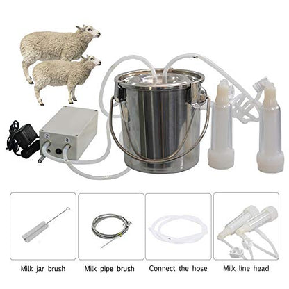 3L Goat Milking Machine,Pulsation Vacuum Electric Milker(Plug-in)