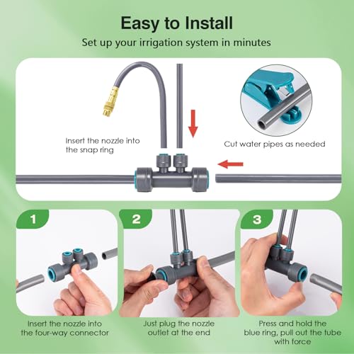 360° Adjustable Drip Irrigation System with 24 Nozzles - color: 39FT Grey Double Nozzles, size: 39 FT