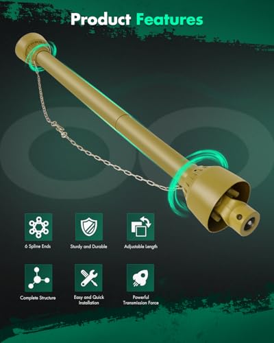 SCITOO Yellow 43"-71" PTO Shaft, 1-3/8" PTO Drive Shaft - color: Yellow, size: 43"-71"