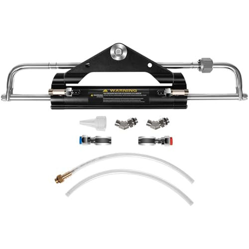150HP Outboard Hydraulic Steering Cylinder – Replace for Seastar 150HP Front Mount Aluminum Alloy Cylinder - 10.3MPa/1500 PSI , ORB Fittings, Two-Way Lock Valve –for Single/Twin Engine Outboard Boats