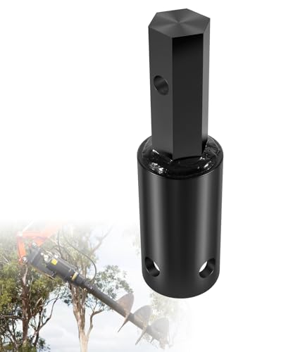 Heavy Duty Auger Adapter 2-9/16" Female Round to 2" Male Hex for Augers, Skid Steers, Tractors, Post Hole Diggers