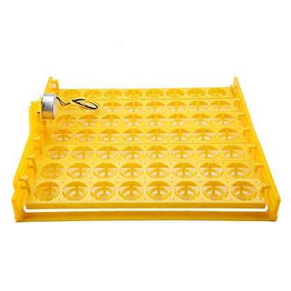 Pssopp Digital Egg Incubator, Automatic Turning Temperature Control Hatching Machine for Home Farm Yellow ABS Plastic 56 Egg Capacity 43 x 41.5 x 4.6 cm