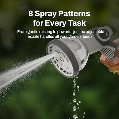 Betta EaseReel Battery-Powered Wall-Mounted Retractable Hose Reel, with Quick-Access Dual Hose Length Control, 8 Spray Patterns Nozzle, Automatic Roll-Up & Tangle-Free Hose Guide (1/2'', 78FT/23m) - size: 1/2'' - 78FT (23m)