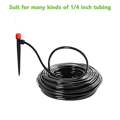 MIXC Quick-Connect Drip Irrigation Emitters for 1/4" Drip Irrigation Tubing - color: Red