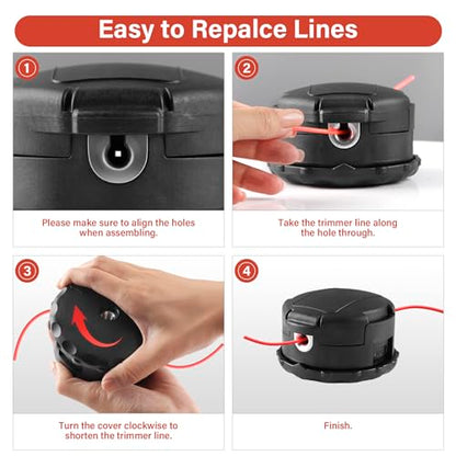 VIABRICO Trimmer Head Compatible for Echo Speed Feed 400 Bump SRM-225 SRM-210 SRM-230 Pas225 Pas210 Pas211 Weed Eater Head Replacement (2Pack) - size: 2 Pack