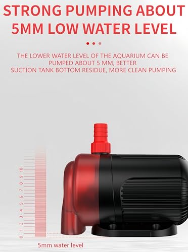 ABS Low Suction Submersible Pump 800L/H 1M Head, Multi-use Circulation Drain Pump for Aquarium Pond Fountain Irrigation