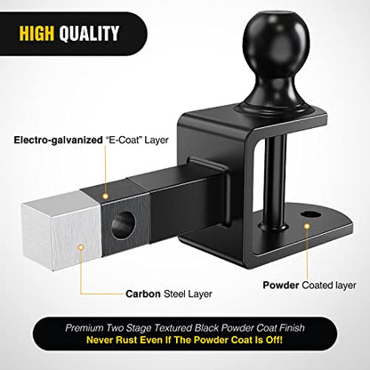 Nilight ATV UTV Trailer Hitch 3-in-1 Fits 1-1/4" Receiver with 2 inch Ball - color: 1.25" Hitch Receiver with 2" Ball