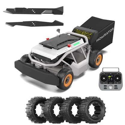 Mowrator S1 4WD 18Ah Remote Control Lawn Mower, Wide Wheels, 40° Slope - style: 4WD18Ah WW