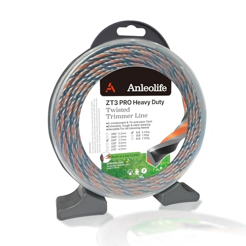 Anleolife .105" ZT3 Pro Heavy Duty Weed Eater String, 282ft 1 lb Donut - color: 1lb .105" (2.65mm)