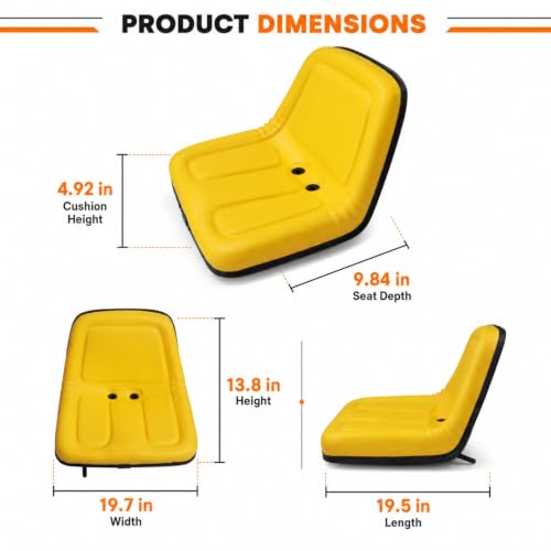 NLQR Lawn Mower Garden Tractor Seat Replacement Compatible with John Deere STX30 STX38 318 322 330 332 400 420 430 and Other Related Models Riding Mower Skid Steers 135001YE