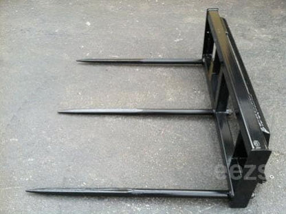 Skid Steer Attachment, 3 x 43" Hay Bale Spear, Rated 3000 LB, Quick Attach - size: 3 x 43"