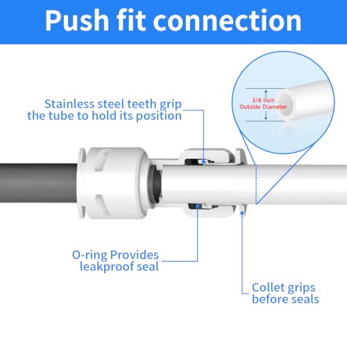 3/8" Quick Connect Push-to-Connect Water Line Fittings Kit - size: 3/8 inch,16Pcs