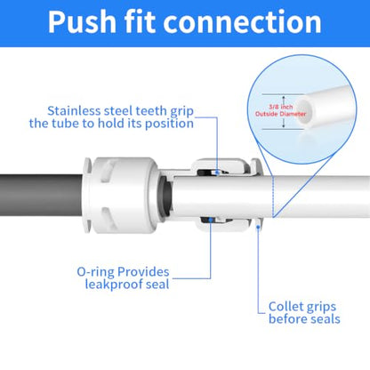 3/8" Quick Connect Push-to-Connect Water Line Fittings Kit - size: 3/8 inch,16Pcs