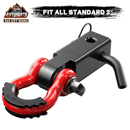AUTOBOTS Tow Hitch Receiver 2" Shackle Hitch Receiver Red - color: RED-BLACK
