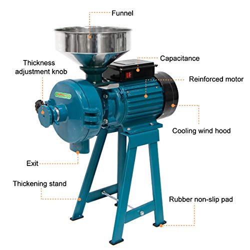 LILYPELLE 3000W Electric Grain Mill, 110V Corn Grinder Mill Grinder - color: Wet&Dry Grinder