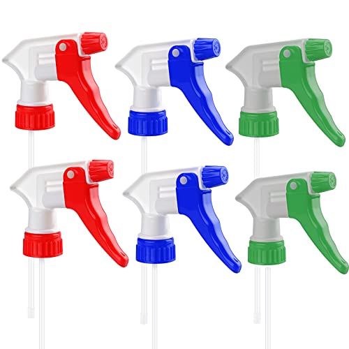 Trigger Spray Nozzles 8 Pack, Adjustable Leakproof Replacement Heads | Plastic Heavy Duty Sprayer, Spray Heads for Universal Plastic Bottles - color: 2green2red2blue