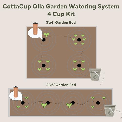 Thirsty Earth: CottaCup Automatic Olla Watering System for Your Garden (4 Cup Kit) - size: 4 Cup Kit