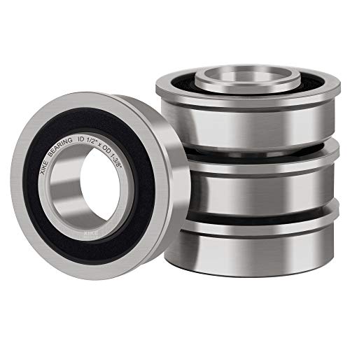XiKe 4 Pack Flanged Bearing ID 1/2" x OD 1-3/8", Wheelbarrows Bearings - size: ID 1/2" x OD 1-3/8"