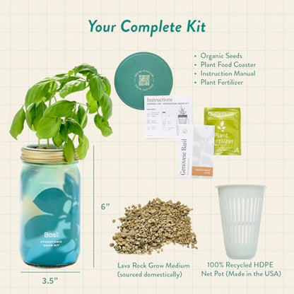 Modern Sprout Hydroponic Grow + Harvest Bundle - color: Basil Garden Jar + Sage Shears